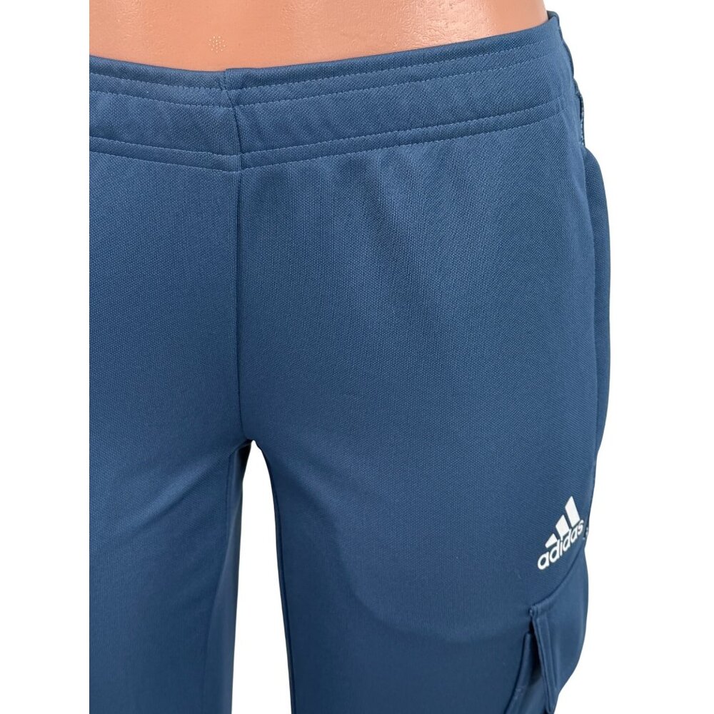 NWOT Adidas Blue Stripe Cargo Pocket Zip Ankle Jogger Pants | Athleisure Utility - Picture 5 of 16